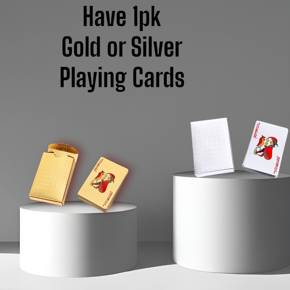 1 Pack of Silver Playing Cards
